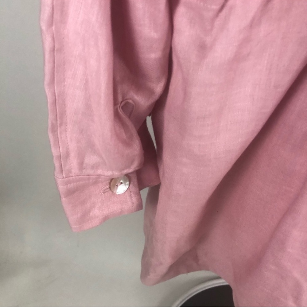 NWOT Neiman Marcus pink linen jacket L - Picture 8 of 8